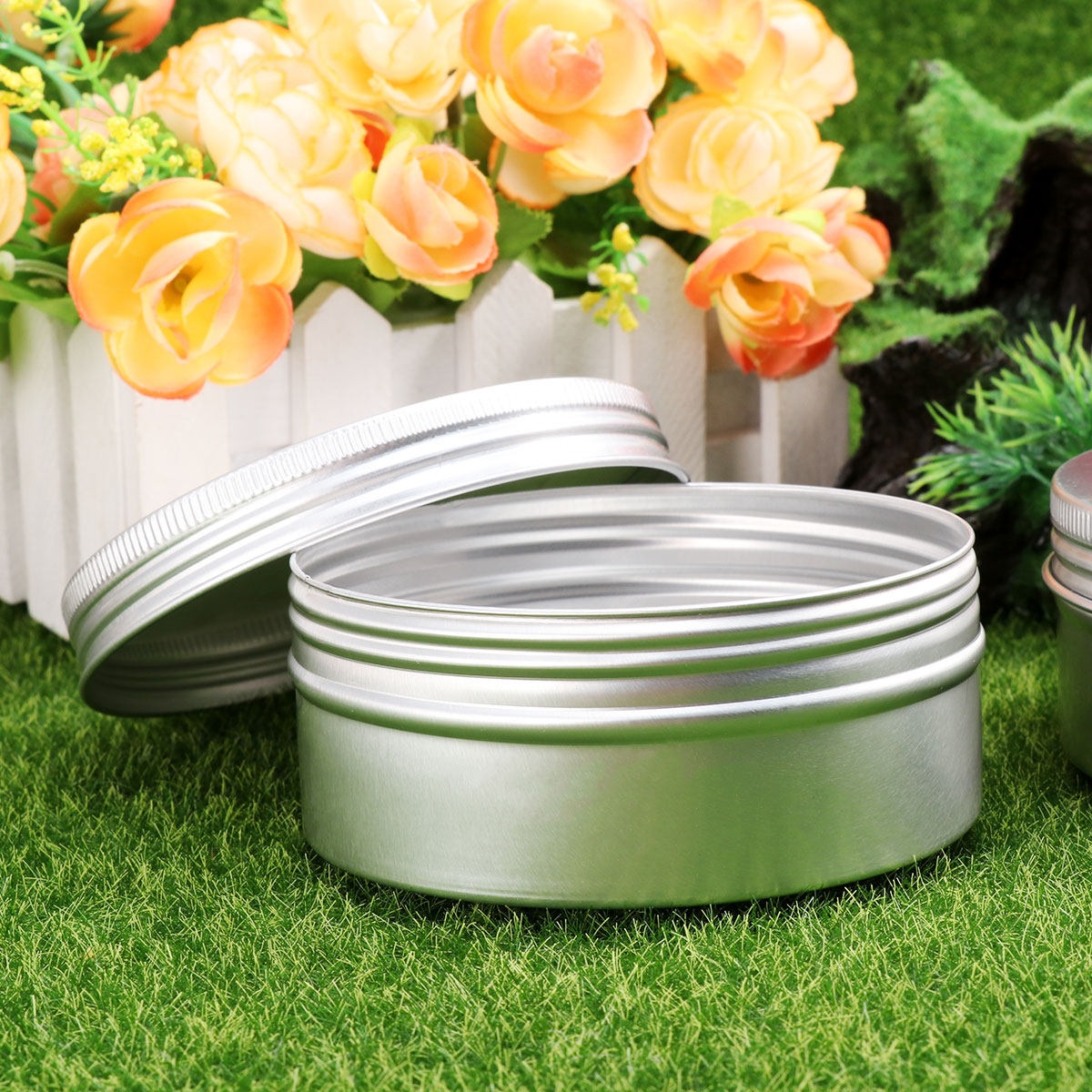 Tin Container Lid - 10 Stück Aluminium-Dosen mit Schraubverschluss, wiederverwendbare