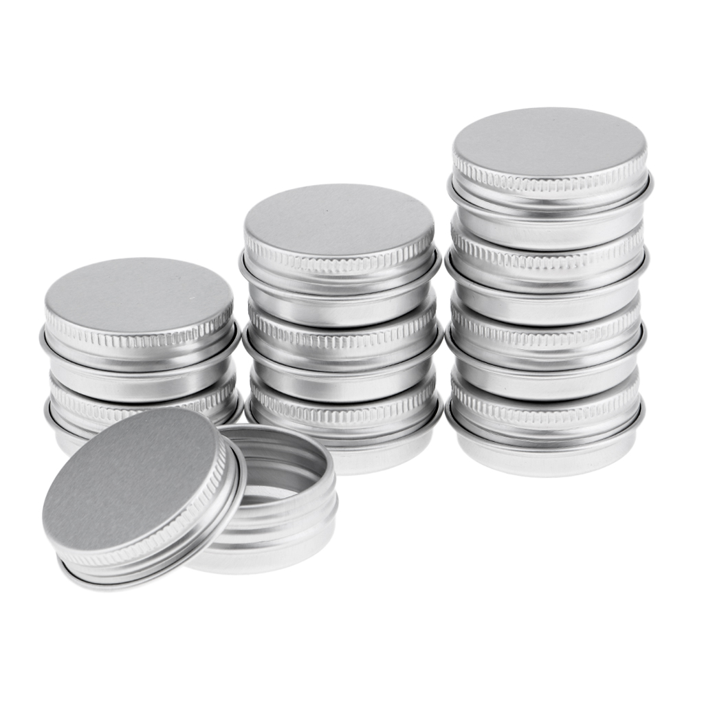 Tin Container Lid - Kosmetikbehälter mit Deckel 15ml Aluminiumdose Silberner